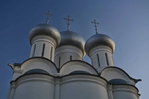 Kyrka Kupol Kors Himmel Religion Arkitektur — Stockfoto