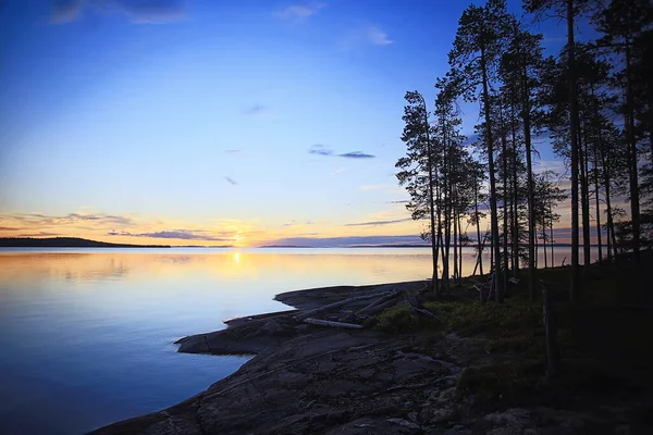 Vista Lago Finland Reflejo Agua Verano Scandinavia — Foto de Stock