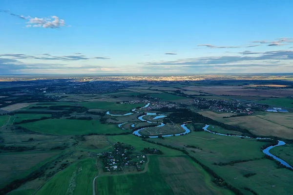 Drone Vista Agricultura Campo Paisaje — Foto de Stock