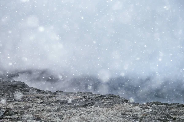Χιονοθύελλα Χειμωνιάτικα Βράχια Χιόνι Χειμώνα Κρύο Τοπίο — Φωτογραφία Αρχείου