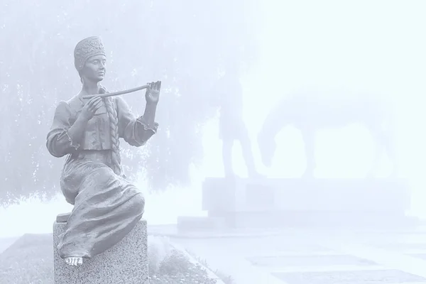 Vologda Ryssland Aug Monument Till Konstantin Batyushkov Med Häst Historisk — Stockfoto