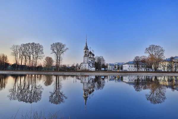 Chiesa Fiume Panorama Vologda Paesaggio Ortodossia Turismo Russia — Foto Stock