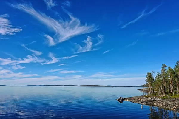 Las Jezioro Widok Góry Krajobraz Natura Widok Las Tło — Zdjęcie stockowe