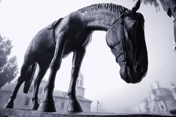 Vologda Russia Aug Monument Konstantin Batyushkov Horse Historic View Landscape — стокове фото