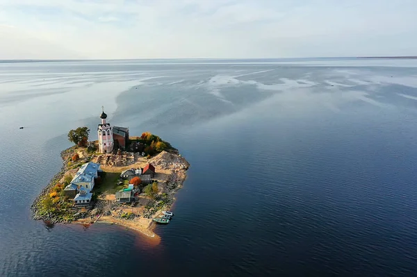 Monastery Island Spas Kamenny Orthodox Church Lake Kubenskoe Vologda Region — Stock Photo, Image