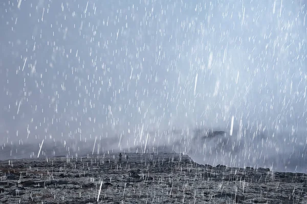 Regn Natur Bakgrund Berg Abstrakt Dimmig Landskap Dimma Mörkt — Stockfoto