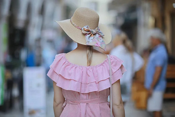 Viagem Romance Cidade Mediterrânea Velho Feliz Verão Feminino Feriados Europeus — Fotografia de Stock