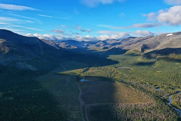 Altai Montanhas Vista Panorâmica Drone Colina Vista Natureza Paisagem Russa — Fotografia de Stock
