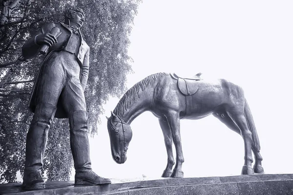 Vologda Russia Agosto Monumento Konstantin Batyushkov Con Cavallo Vista Storica — Foto Stock