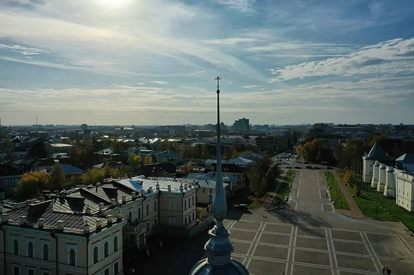 Φθινόπωρο Vologda Kremlin Drone Top View Ρωσία Θρησκεία Χριστιανική Εκκλησία — Φωτογραφία Αρχείου