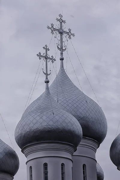 Kyrka Kupol Kors Himmel Religion Arkitektur — Stockfoto