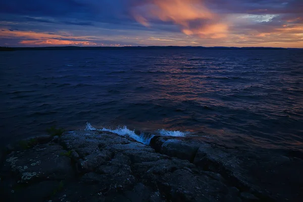 Letní Západ Slunce Jezero Příroda Krásná Obloha — Stock fotografie