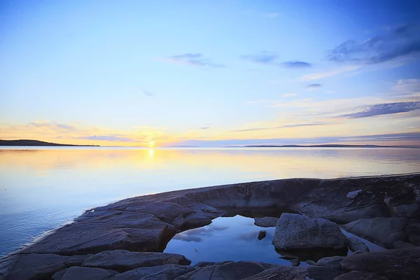 Summer Sunset Lake Nature Beautiful Sky — Stock Photo, Image
