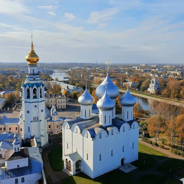 Vologda Kremlin Drone Top View Russia Religion Christian Church — 스톡 사진