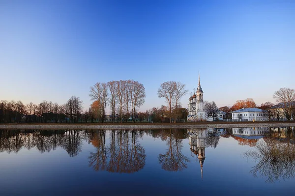 Kirche Flusspanorama Wologda Landschaft Orthodoxie Tourismus Russland — Stockfoto