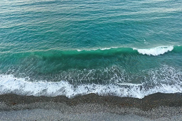 Meer Surf Drohnenblick Landschaft Strand Reise Blaue Wasserwellen — Stockfoto