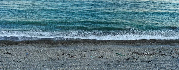 Mare Surf Drone Vista Paesaggio Spiaggia Viaggi Blu Onde Acqua — Foto Stock