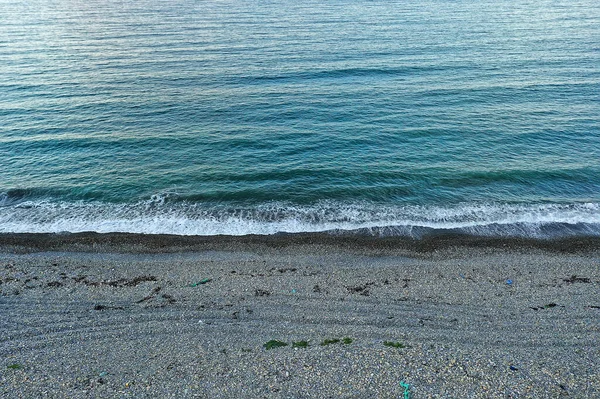 Вид Беспилотник Пейзажный Пляж Голубые Водные Волны — стоковое фото