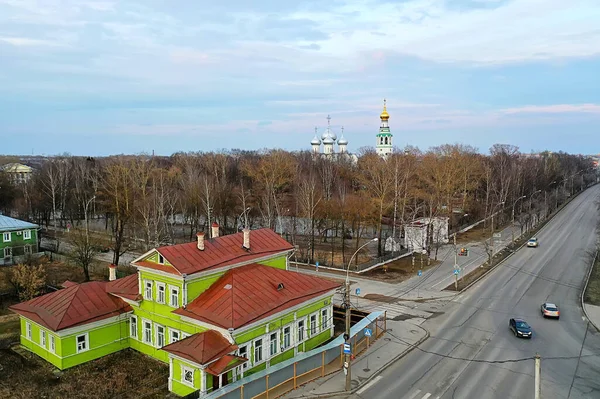 Vologda Pohled Město Dronu Architektura Budov Výlet Provincie Rusku — Stock fotografie