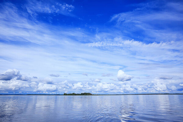 finland lake view, summer water reflection scandinavia