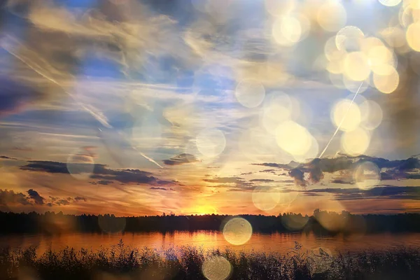 Літнє Захід Сонця Озеро Природа Красиве Небо — стокове фото