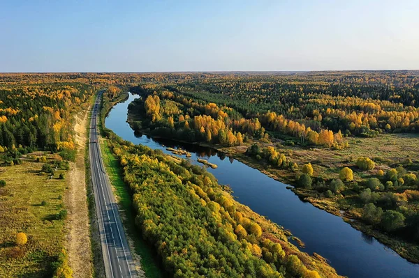 Berg Altai Floden Övre Drönare Landskap Altai Turism Ovanifrån — Stockfoto