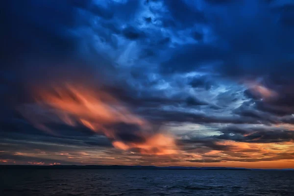 Verão Pôr Sol Lago Natureza Céu Bonito — Fotografia de Stock