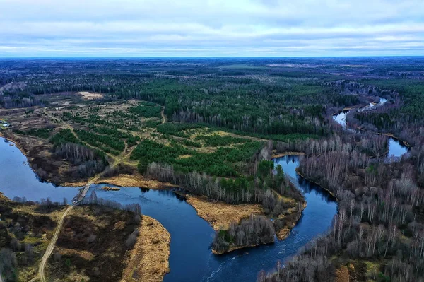 Горный Алтай Беспилотник Видом Реку Ландшафт Алтайского Туризма — стоковое фото