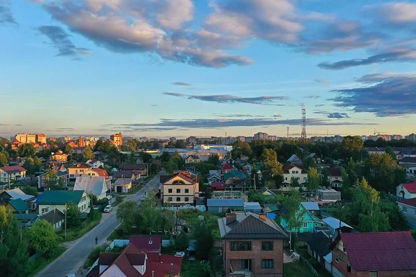 Vologda Vista Cidade Partir Drone Arquitetura Edifícios Uma Viagem Para — Fotografia de Stock