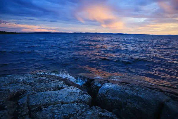 Letní Západ Slunce Jezero Příroda Krásná Obloha — Stock fotografie