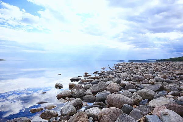 Камни Берегу Озера Вид Побережье — стоковое фото