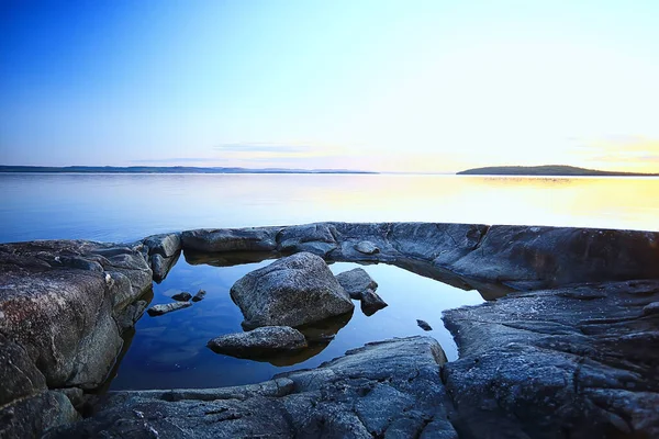 Kameny Jezero Krajina Pobřeží Pohled — Stock fotografie