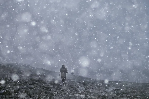 Ventisca Invierno Rocas Invierno Nieve Frío Paisaje — Foto de Stock