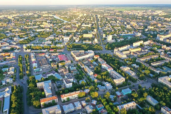 Vologda Vista Cidade Partir Drone Arquitetura Edifícios Uma Viagem Para — Fotografia de Stock