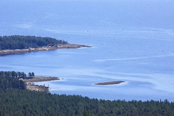 Insjö Utsikt Sommar Vatten Reflektion Skandinavien — Stockfoto