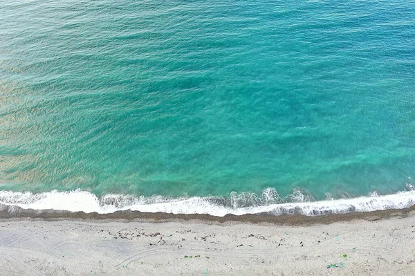 Pozadí Textura Moře Drone Pohled Modré Vlny Léto Příroda Abstraktní — Stock fotografie