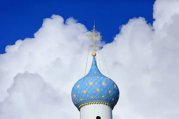 Kyrka Kupol Kors Himmel Religion Arkitektur — Stockfoto