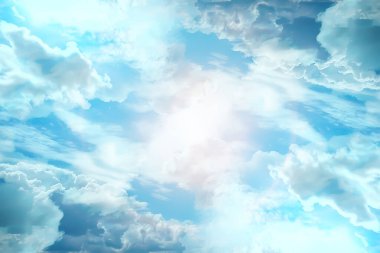 Mavi gökyüzü arka planda soyut gökyüzü manzarası cennet havası