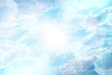 Mavi gökyüzü arka planda soyut gökyüzü manzarası cennet havası