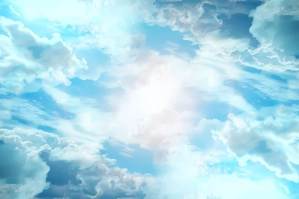 Cielo Blu Nuvole Sfondo Astratto Skyline Paesaggio Natura Paradiso Aria — Foto Stock