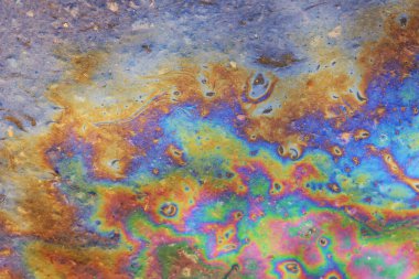 çok renkli benekli benzin soyut arka plan, su üzerindeki soyut petrol sızıntısı