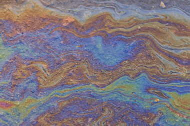 çok renkli benekli benzin soyut arka plan, su üzerindeki soyut petrol sızıntısı