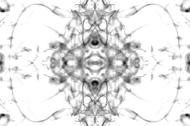 soyut grafikler siyah beyaz fraktal yansıma sembolü, tasarım efekti meditasyon arka planı