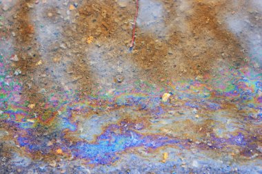 Petrol sızıntısı kara fon ekoloji felaketi, doğa endüstriyel kirlilik, zehirli su soyutlanması