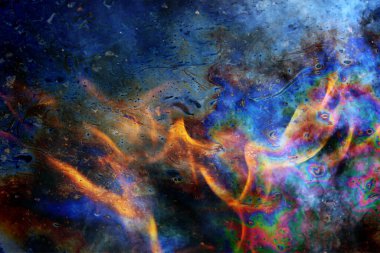 Arka planda petrol sızıntısı yanan ateş, kirlilik ekolojisi zehirli yakıt