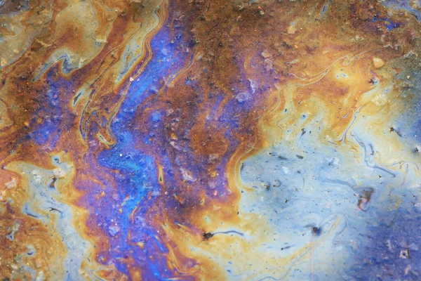 Multicolored Spot Gasoline Abstract Background Abstract Oil Spill Water — Stock Photo, Image