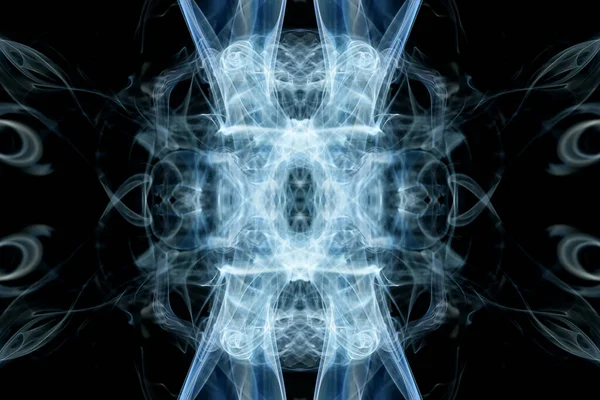 Grafica Astratta Nero Blu Frattale Riflesso Simbolo Design Effetto Meditazione — Foto Stock