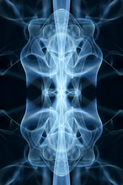 Abstrato Gráficos Preto Azul Fractal Reflexão Símbolo Design Efeito Meditação — Fotografia de Stock