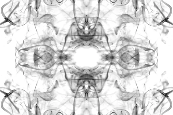 抽象グラフィックブラックホワイトフラクタル反射シンボルデザイン効果瞑想の背景 — ストック写真