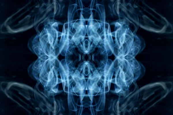 Grafica Astratta Nero Blu Frattale Riflesso Simbolo Design Effetto Meditazione — Foto Stock